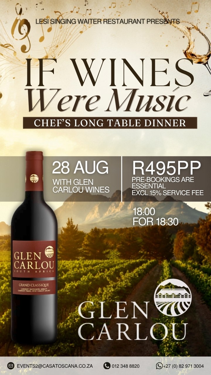 If Wines were Music - Chef's long table dinner with Glen Carlou