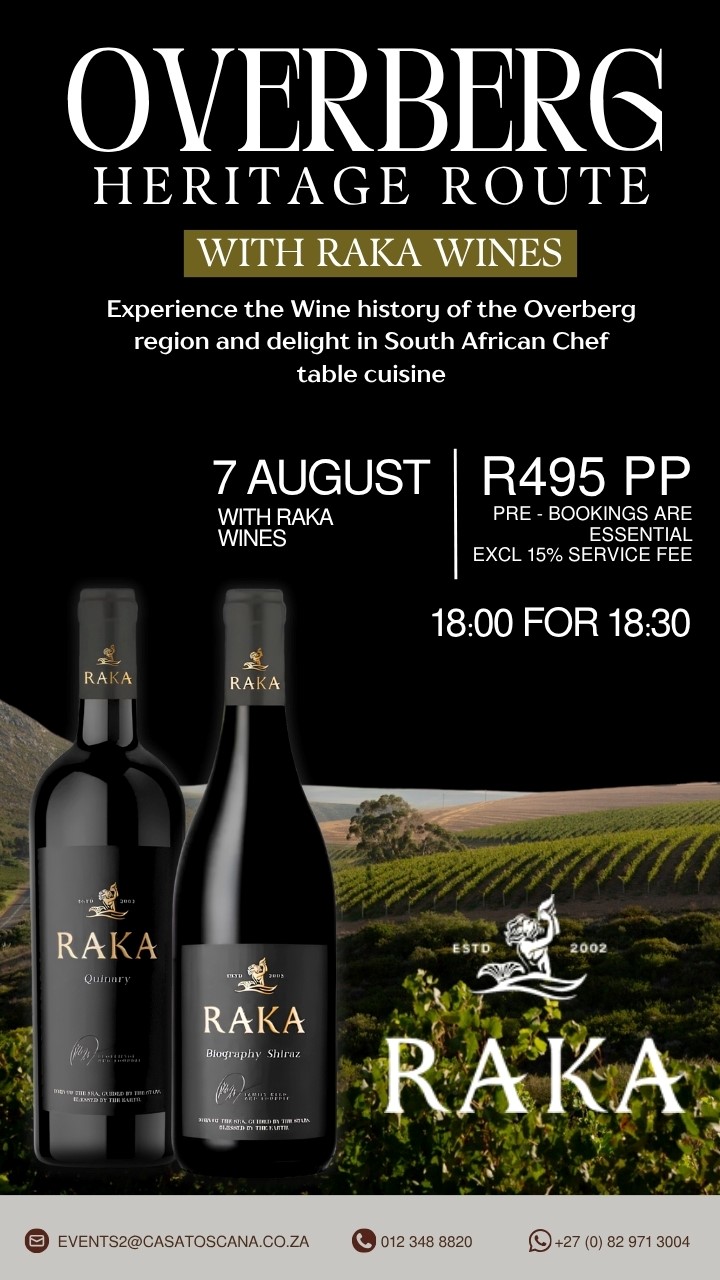 Overberg Heritage Route with Raka Wines